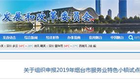 2019年煙臺市服務業特色小鎮申報政策